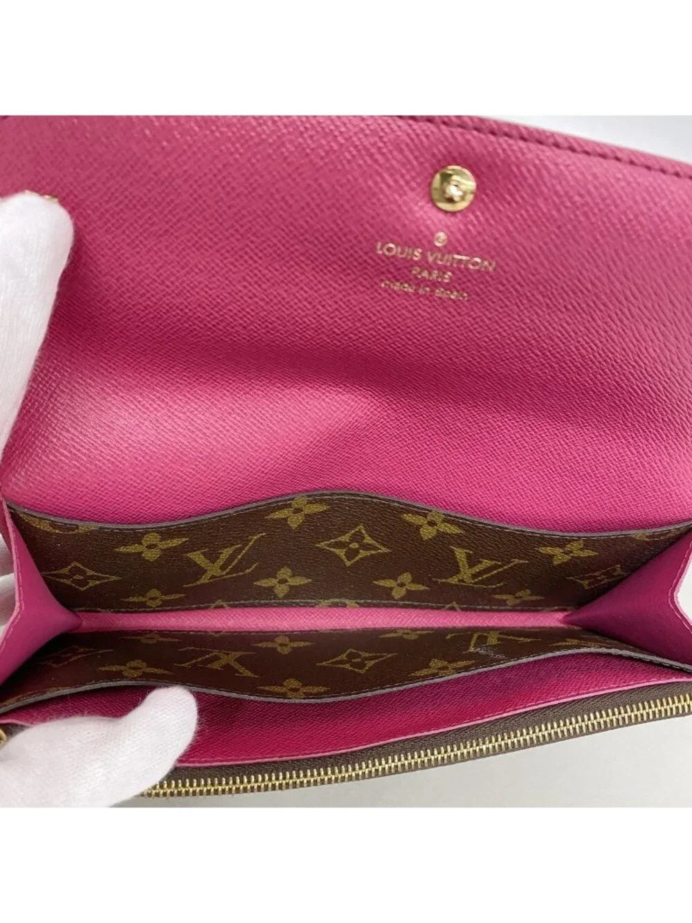 Louis Vuitton Wallet Monogram Portefeuille Emily Flower Motif Brown Rose
